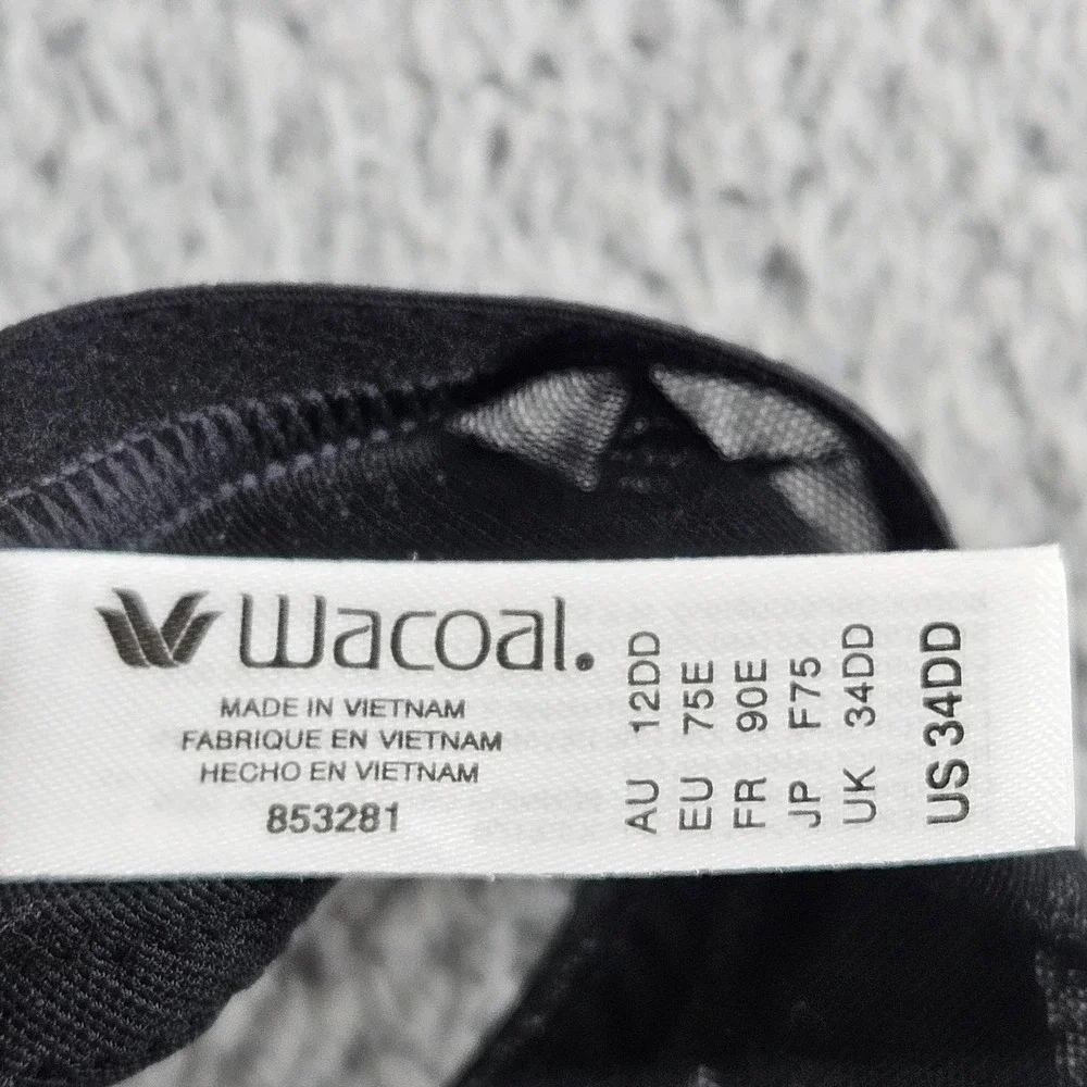 Wacoal Bra 34DD Black 853281‎ Ultimate Side Smoother Underwire Full Coverage